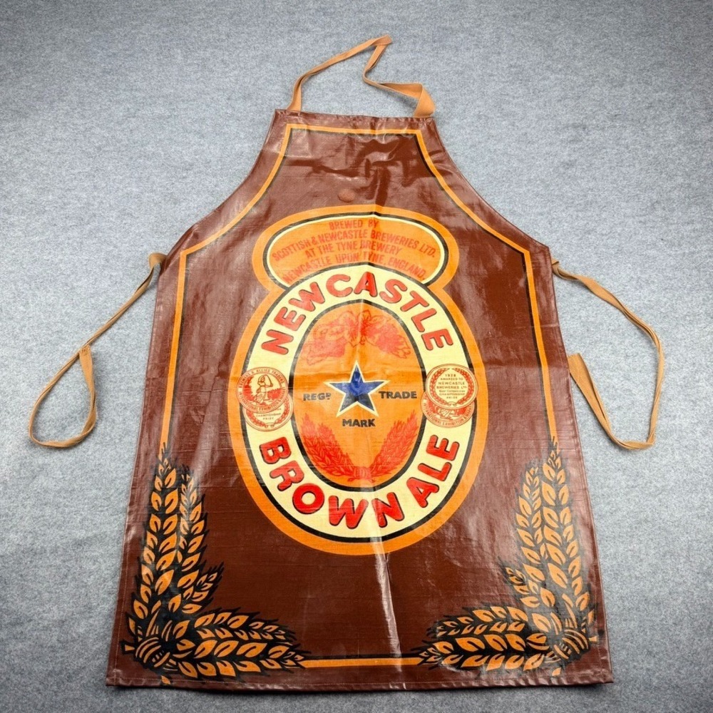 Vintage Newcastle Brown Ale Beer Apron Sari Fabrics Made in England Brewery Pub